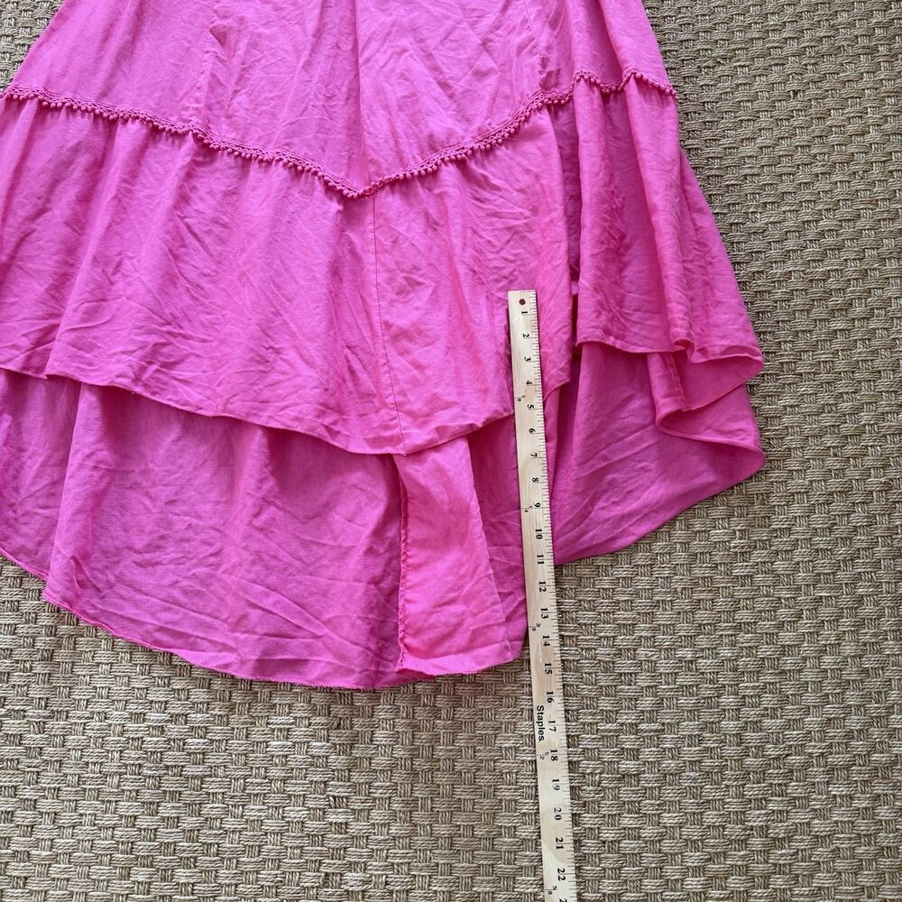 Cristina Vergani 100% Linen Women’s Sleeveless Pink High Low Maxi Dress Sz XL - Picture 9 of 11